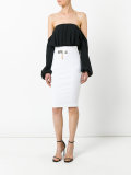 metallic embellished pencil skirt