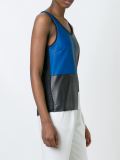 patchwork leather tank top