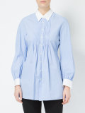 pleated front striped shirt