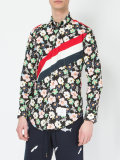 diagonal stripe floral print shirt