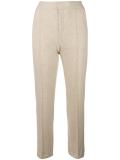 cropped straight leg trousers