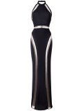 sheer panel evening gown