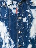 bleached splatter denim vest