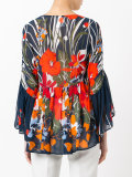 floral print V-neck blouse