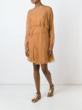 raw edge layered dress