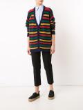 striped V-neck cardigan