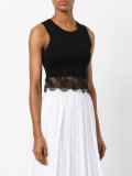 lace-trim cropped top