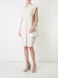 pleated sleeveless coat