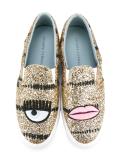metallic slip-on sneakers