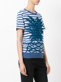 pineapple print striped T-shirt