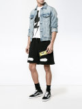 diagonal spray print shorts