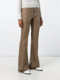 checked bootcut trousers