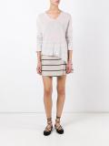 V-neck knitted blouse