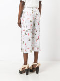 rose print wrap trousers