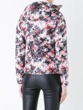 palm print hooded puffer jacket