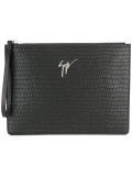 crocodile embossed clutch