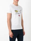 'wink cat' embellished T-shirt