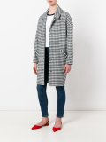 checked drop shoulder coat