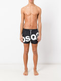 slanted logo swim shorts