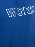 'work' print hoodie