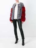 collarless zipped jacket