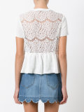 lace and peplum back blouse