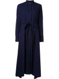 pleated waist shirt dress