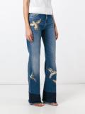 birds patch straight jeans