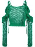 cut-off detail knitted blouse