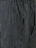 pinstriped straight trousers