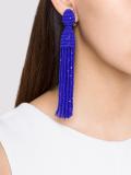 beaded tassel clip-on earrings