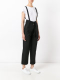 braces detail cropped trousers
