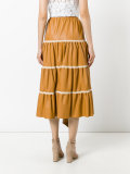 cut-out detail ruffled skirt