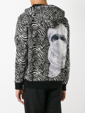 zabra print hooded sweatshirt