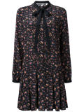 pleated floral print dress