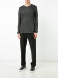 reverse print long sleeve sweater