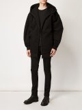 zipped neck hooded jacket