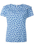 frilled star print blouse