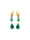 emerald drop stud earrings