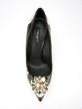 embellished tulip print pumps