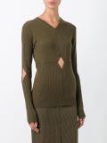 cut-off detailing knit blouse