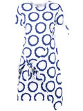 printed tie knot dress