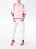 embroidered cold shoulder blouse 