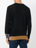 contrast panel sweater