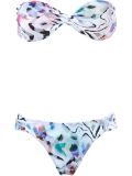 printed bandeau bikini set
