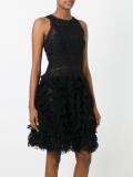 lace panel flared dress