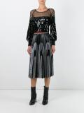 sequined sheer knit blouse