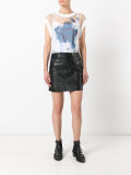 sheer logo print T-shirt