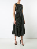 asymmetric pinstripe dress