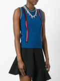 embellished suspender chain vest